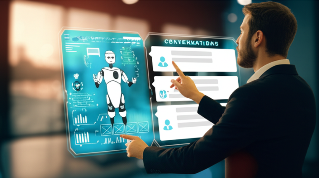 Business Professional with AI Assistant