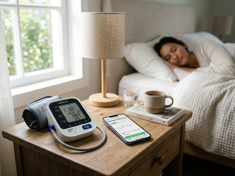 Blood pressure monitor with smartphone health app